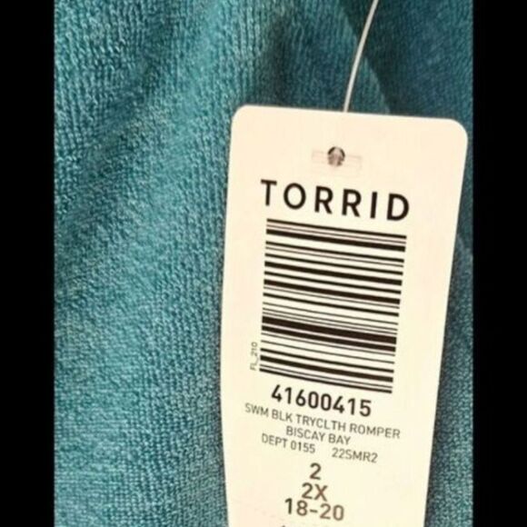 TORRID Plus Size Biscay Bay Blue Color Beach Romper Size 2X - Picture 11 of 13